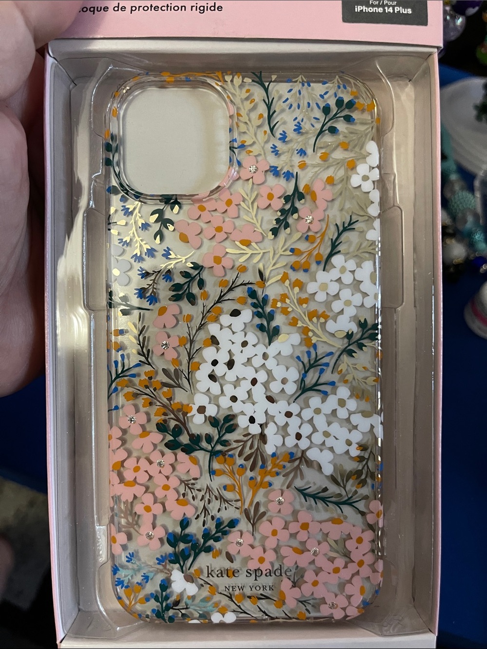 kate spade Floral iPhone 14 Plus Case - Pink & White